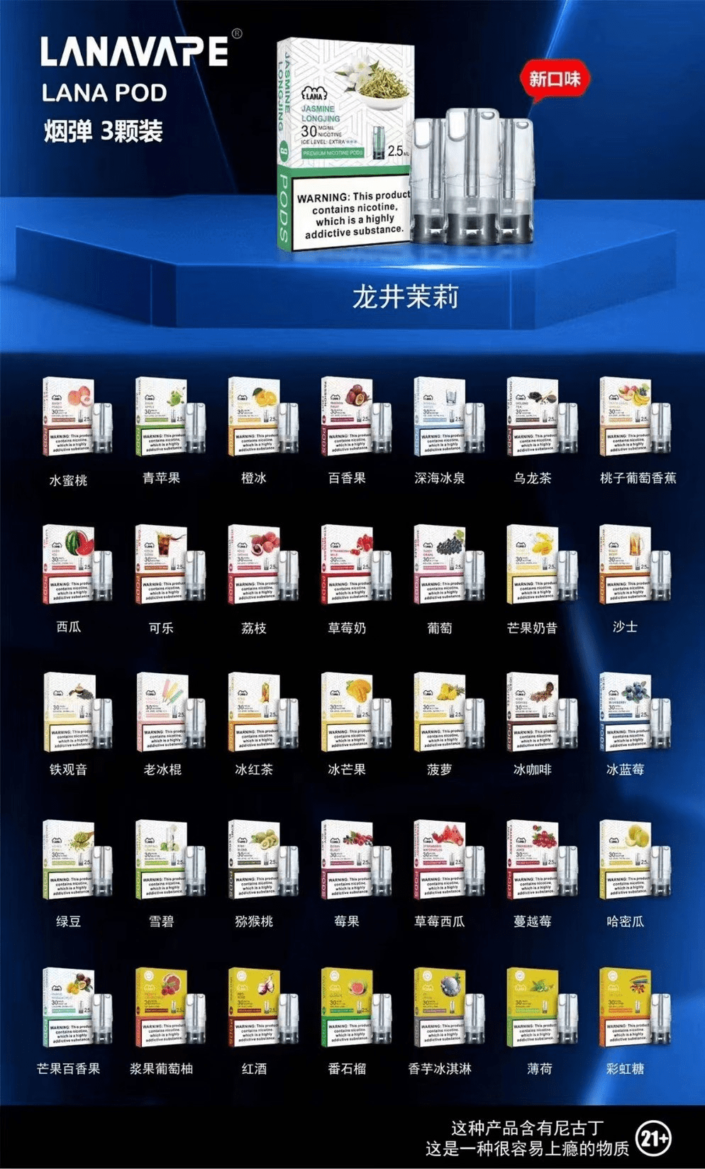  Lana 拉娜電子煙彈 32 種口味全系列對照表 - 7-11 取貨付款